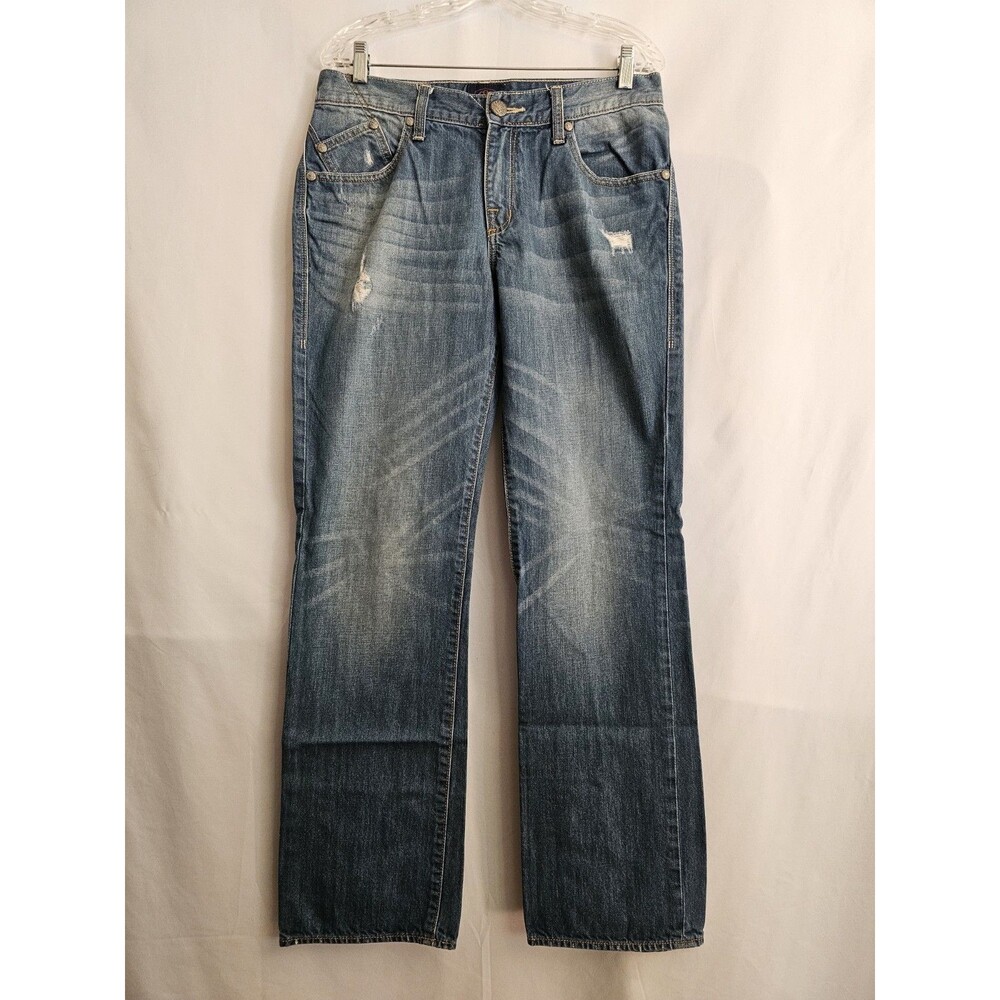 Rock Republic Neil Mens 32x32 Blue Distressed Straight Leg Jeans Y2K